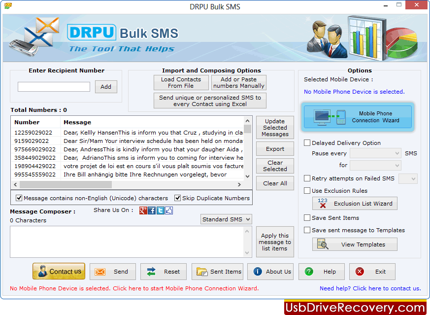 Bulk SMS Software for GSM Mobile Phone