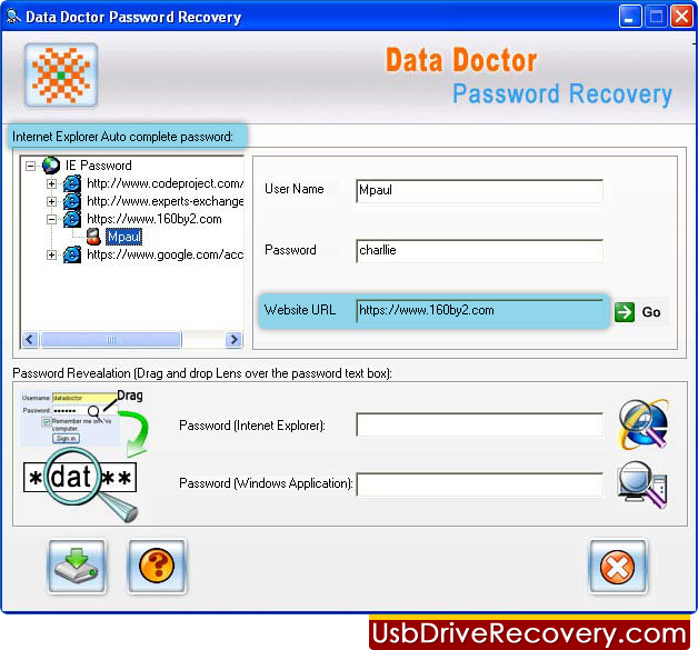 Software di ripristino di password di Internet Explorer