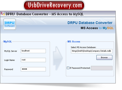 MS Access to MySQL Database Conversion Tool Screenshot
