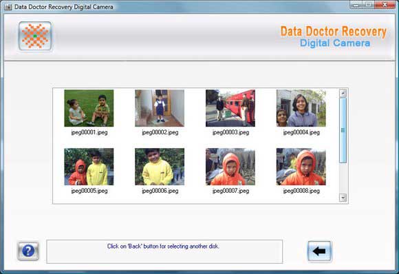 Screenshot of Digital Camera Image Rescue Utility