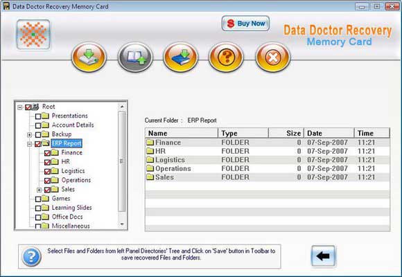 Screenshot of Memory Stick File Salvage Software