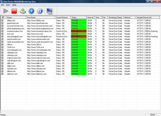 Screenshot of Website Monitor Utility 2.0.1.5