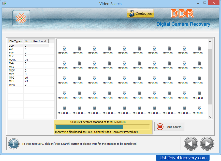 Escaneamento de disco Software de recuperação de dados da câmera digital