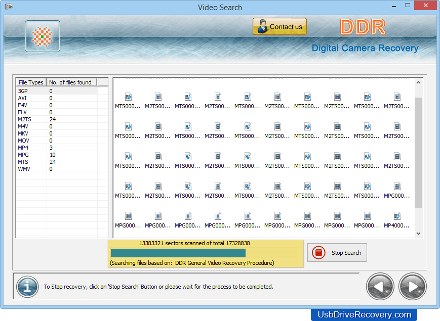 Software de recuperação de dados da câmera digital