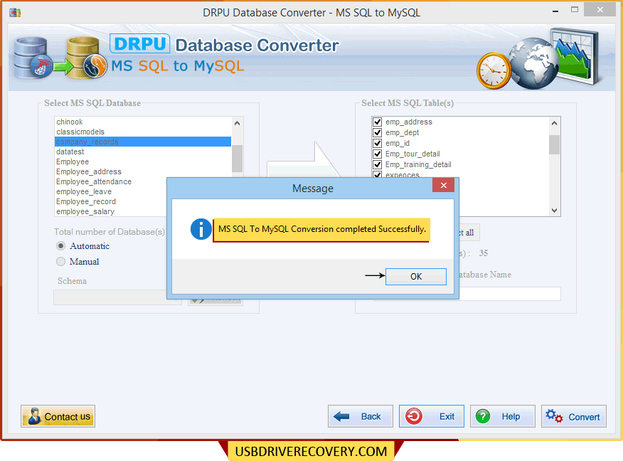 MSSQL to MySQL Database Conversion Tool