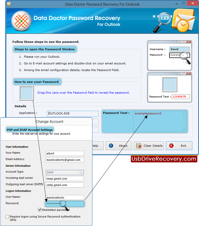 Software di recupero password di Outlook