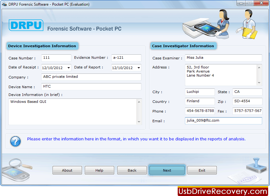 Инструмент для судебной экспертизы Pocket PC