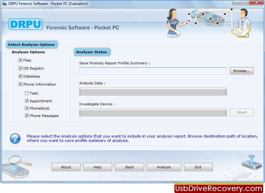 Investigador forense de PC do Pocket PC