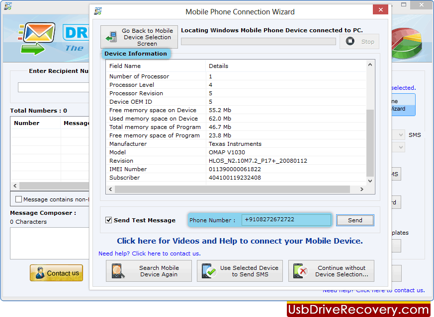 Assistente de Conexão de Telefone Móvel Software em massa de SMS - Profissional