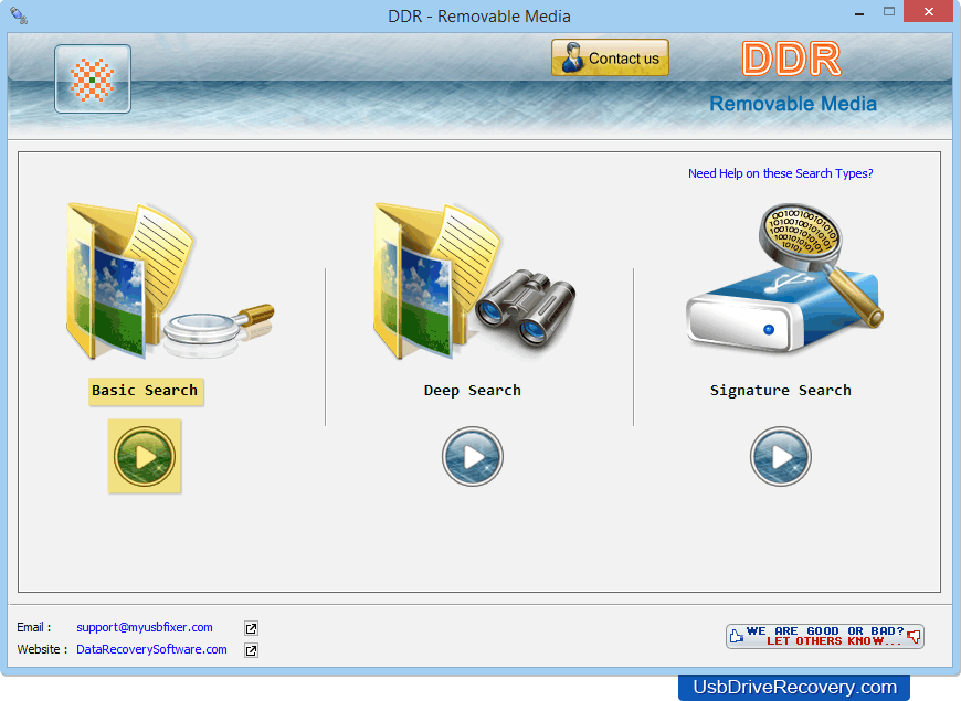 Selecione o Modo de pesquisa Software de recuperação de dados de mídia removível