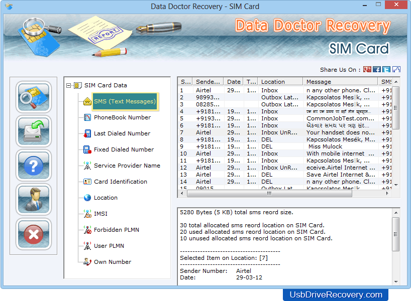 Logiciel de récupération de données de carte SIM